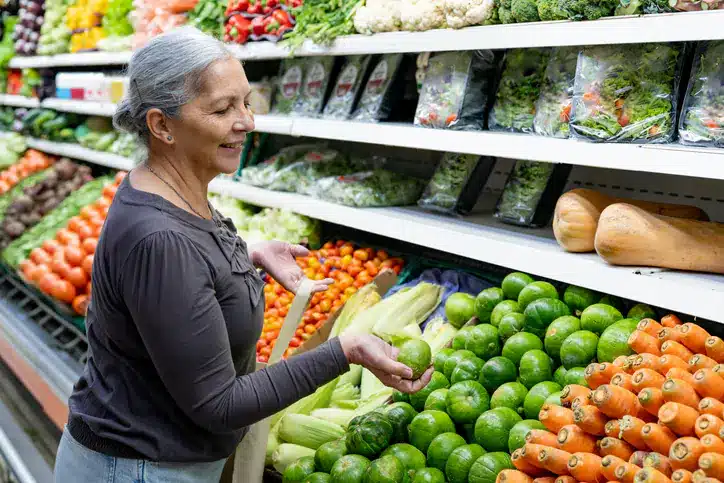 Woman shopping for groceries